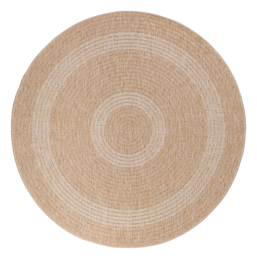Luca Beige – Luxe Ronde Buiten Vloerkleed voor Binnen en Buiten
