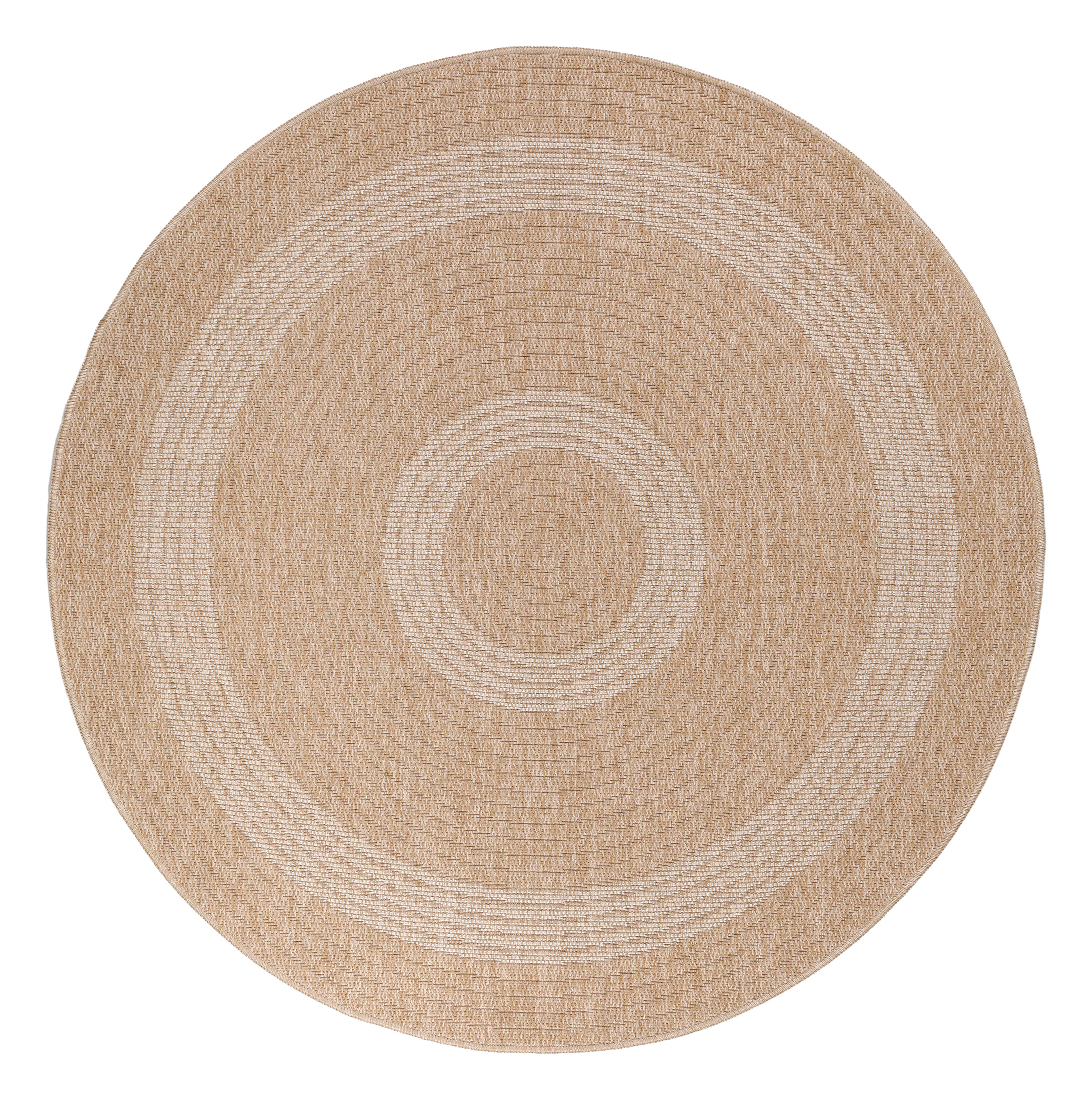 Luca Beige – Luxe Ronde Buiten Vloerkleed voor Binnen en Buiten