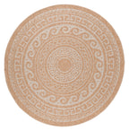 Luna Beige – Luxe Ronde Buiten Vloerkleed voor Binnen en Buiten
