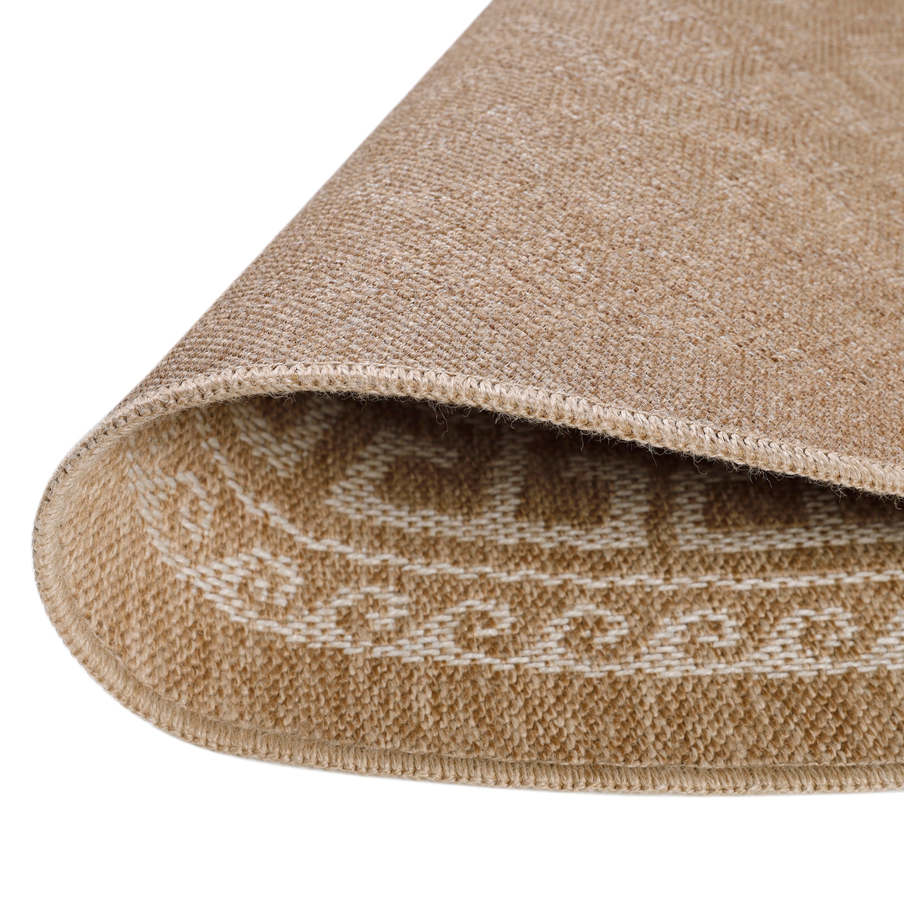Luna Beige – Luxe Ronde Buiten Vloerkleed voor Binnen en Buiten