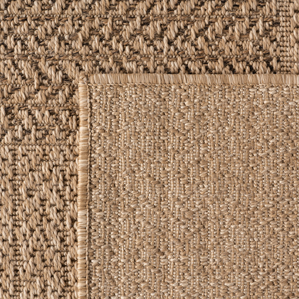 Sorrento Beige Blok – Luxe Crossgeweven Buiten- en Binnenvloerkleed