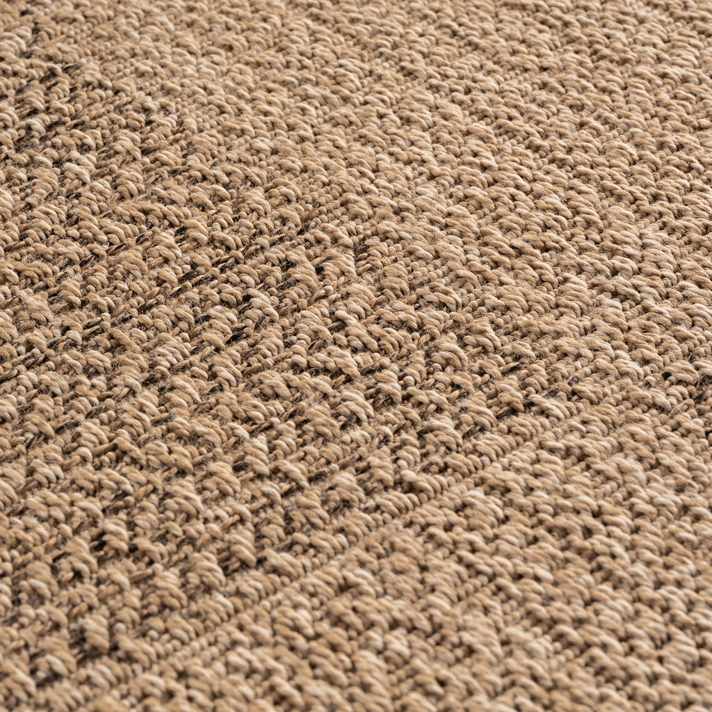 Sorrento Beige Blok – Luxe Crossgeweven Buiten- en Binnenvloerkleed