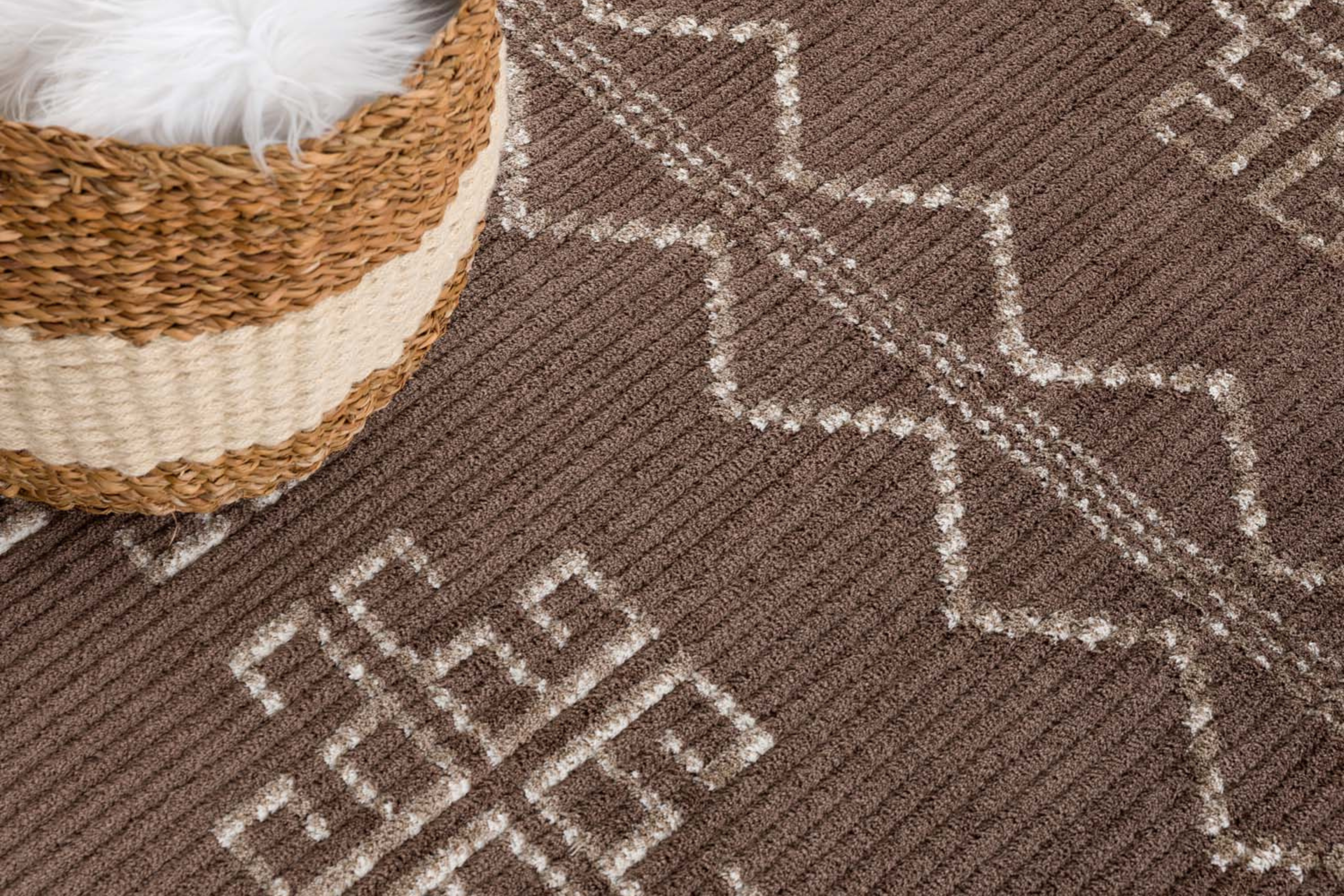 Scandi Bruin – Zacht Vloerkleed Minimal Boho Interieur