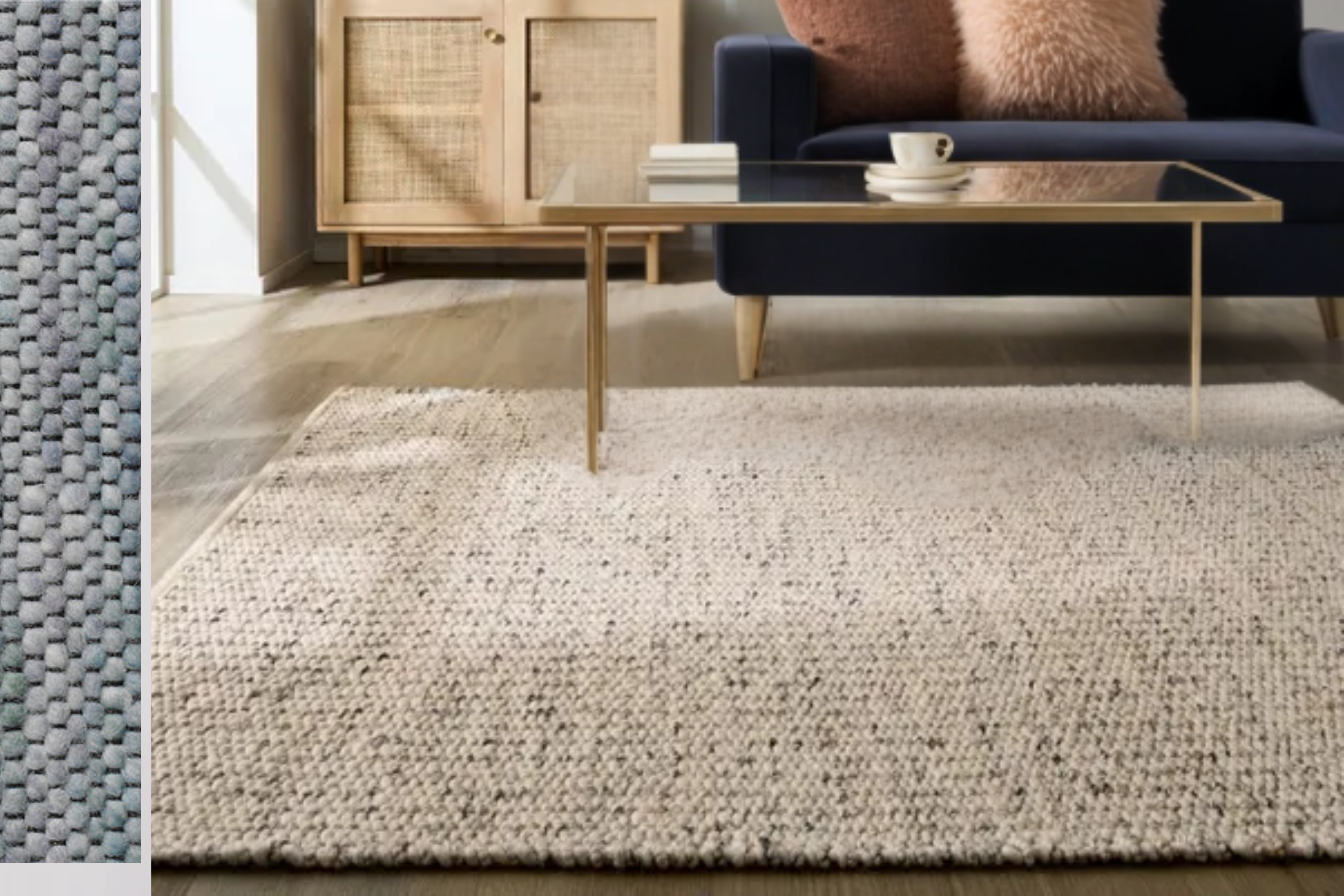 Rbow Lichtblauw – vloerkleed van 100% wol