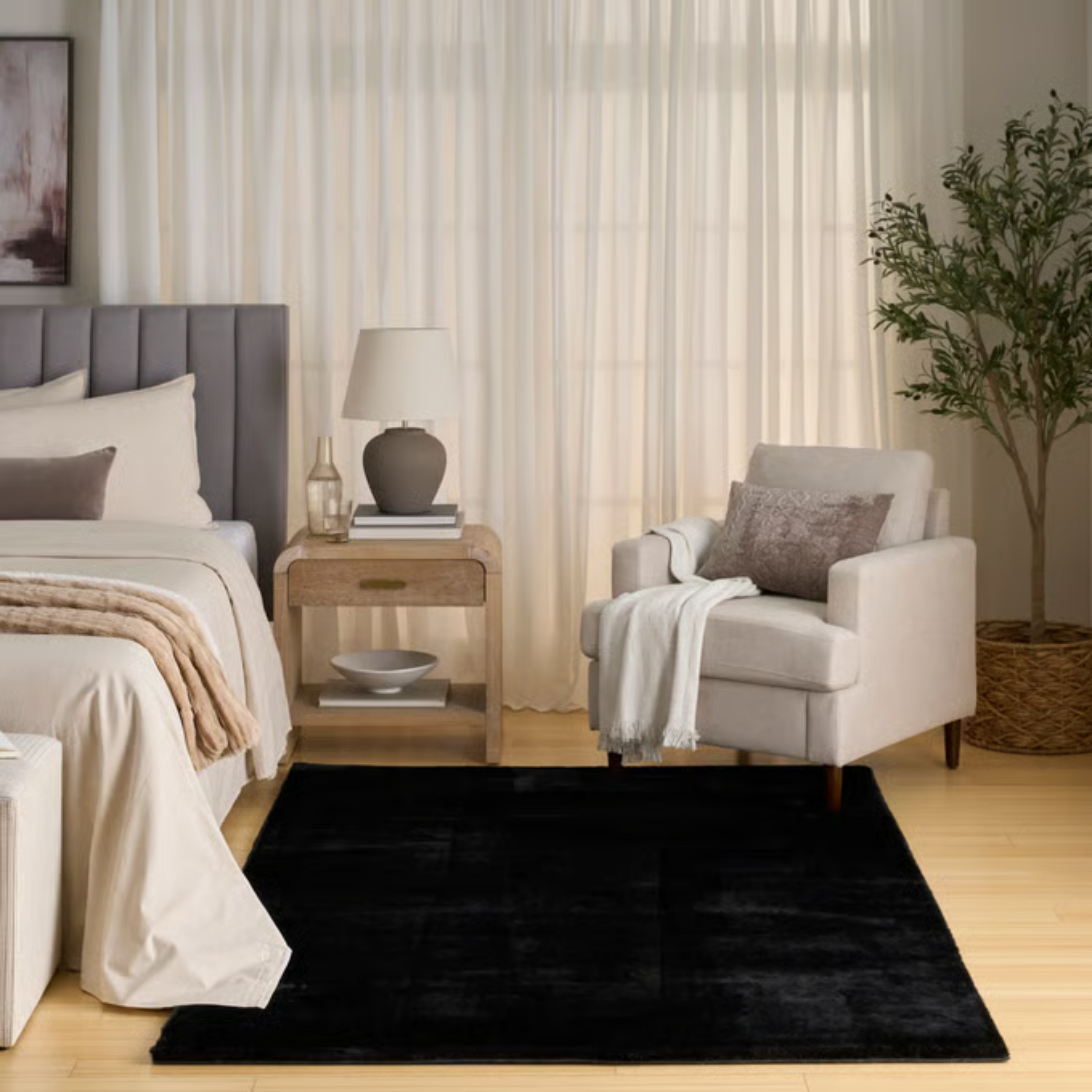 Softcare Laagpolig Vloerkleed Antraciet – wasbaar, stijlvol en comfortabel