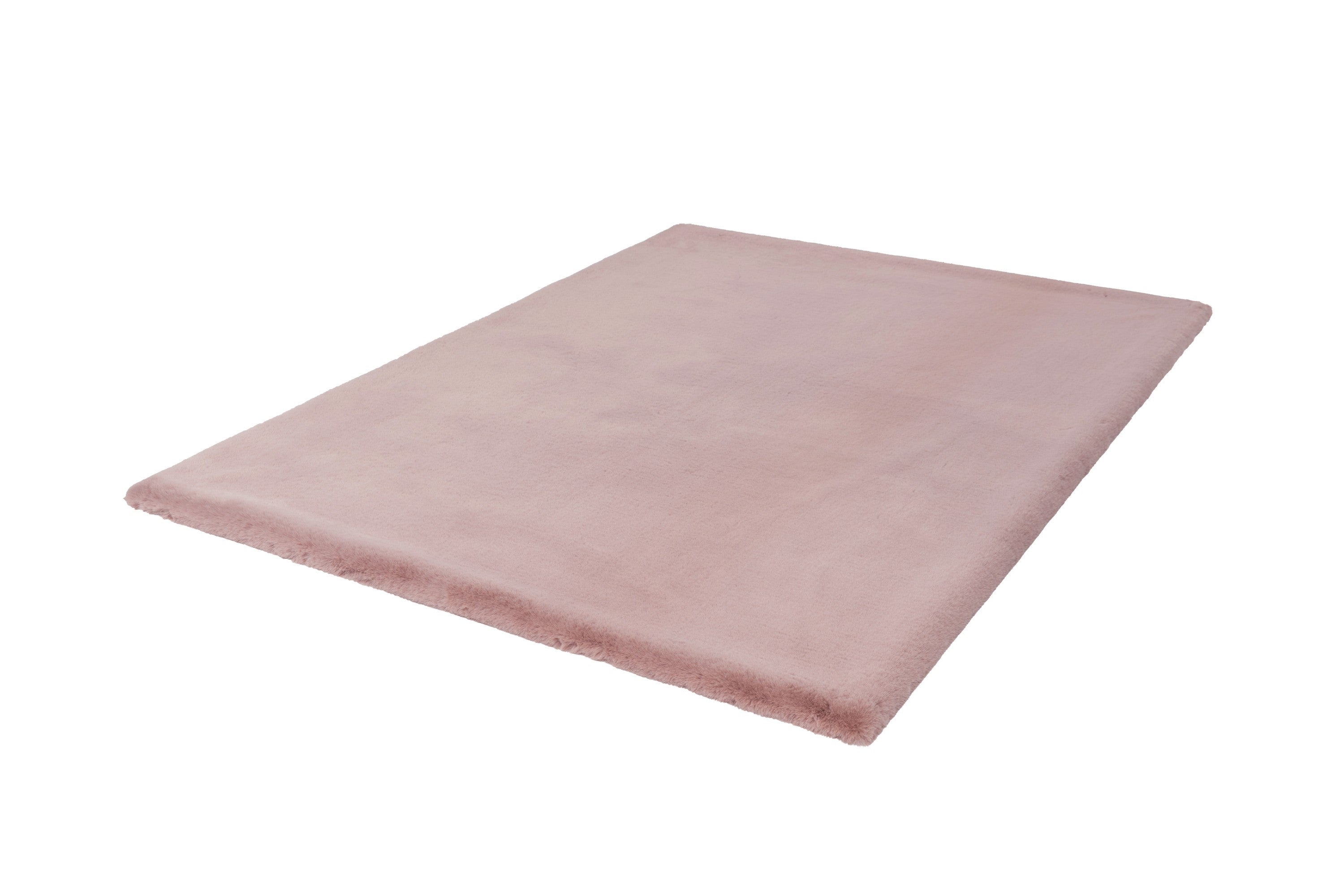 Bovenaanzicht van het vloerkleed in zachte roze tint, met organische vormen