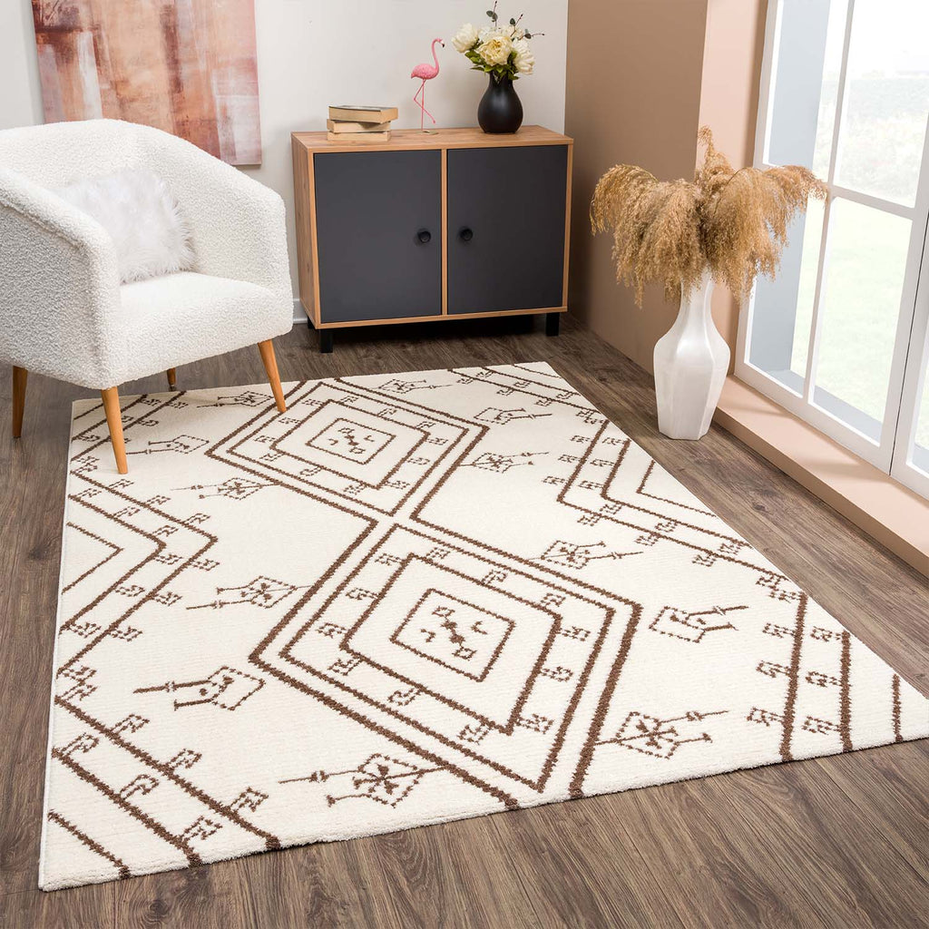 Eclecti Beige – zacht boho vloerkleed in neutrale tint