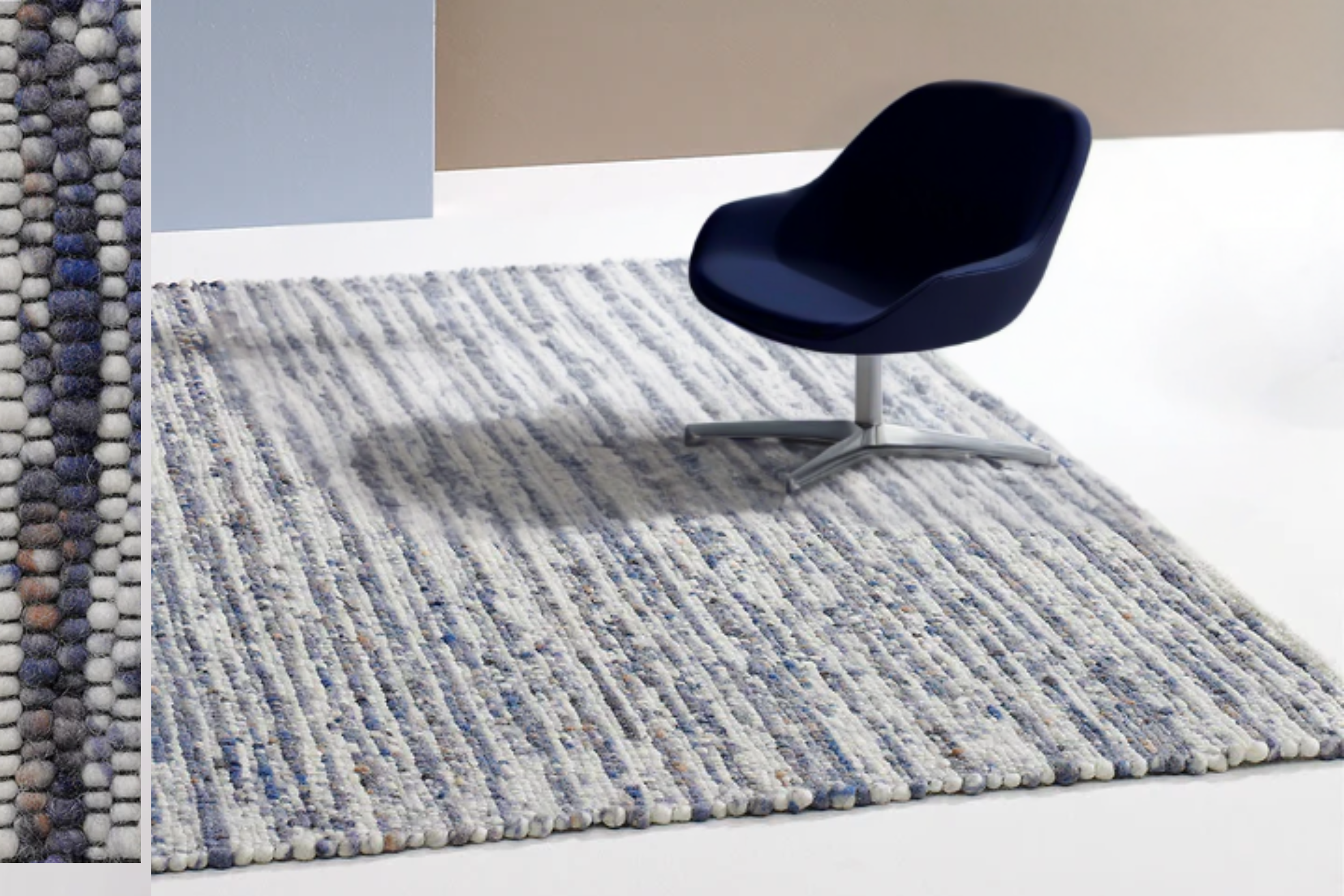 Flash Blauw – vloerkleed van 100% wol