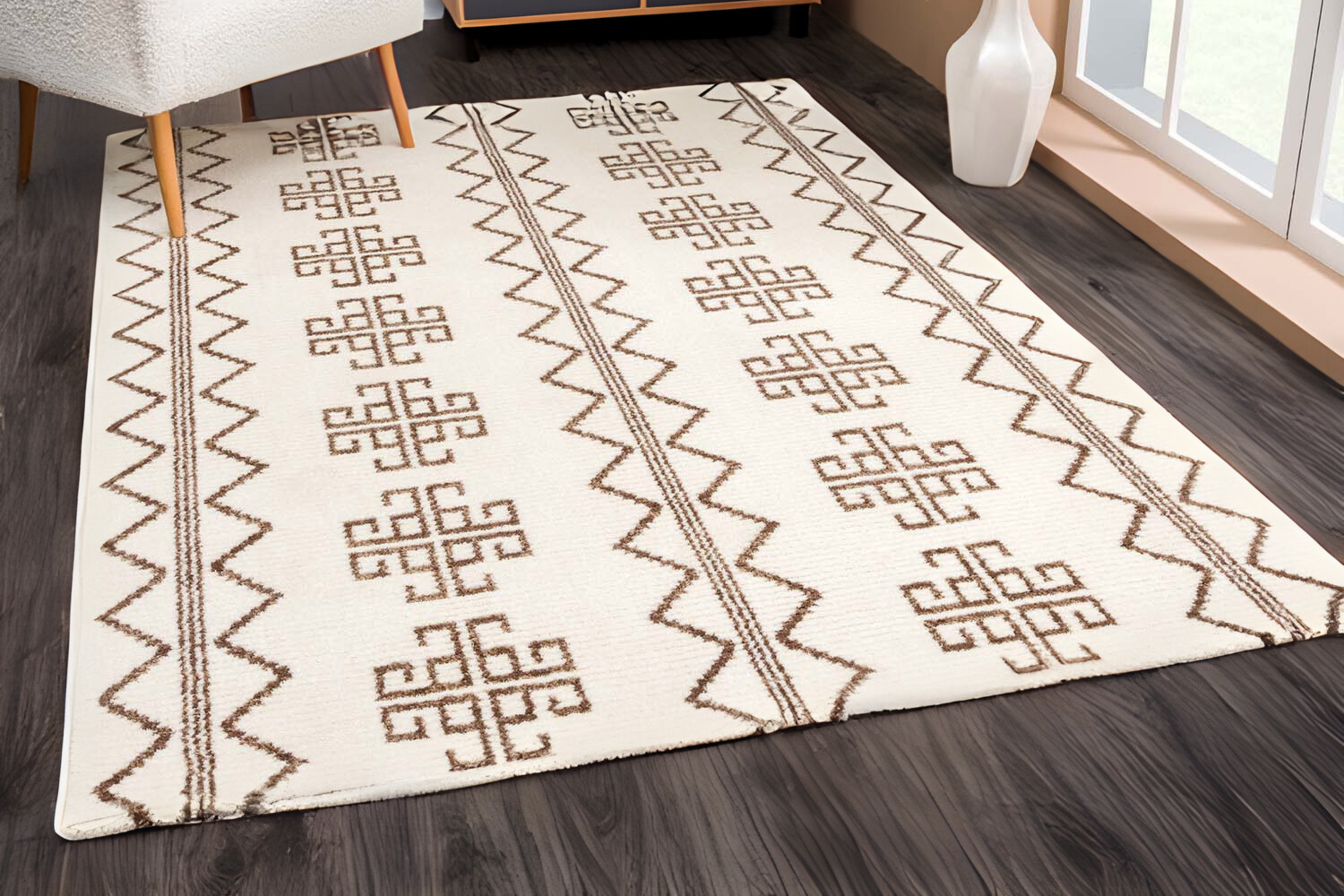 Scandi Beige – Zacht Vloerkleed Minimal Boho Interieur