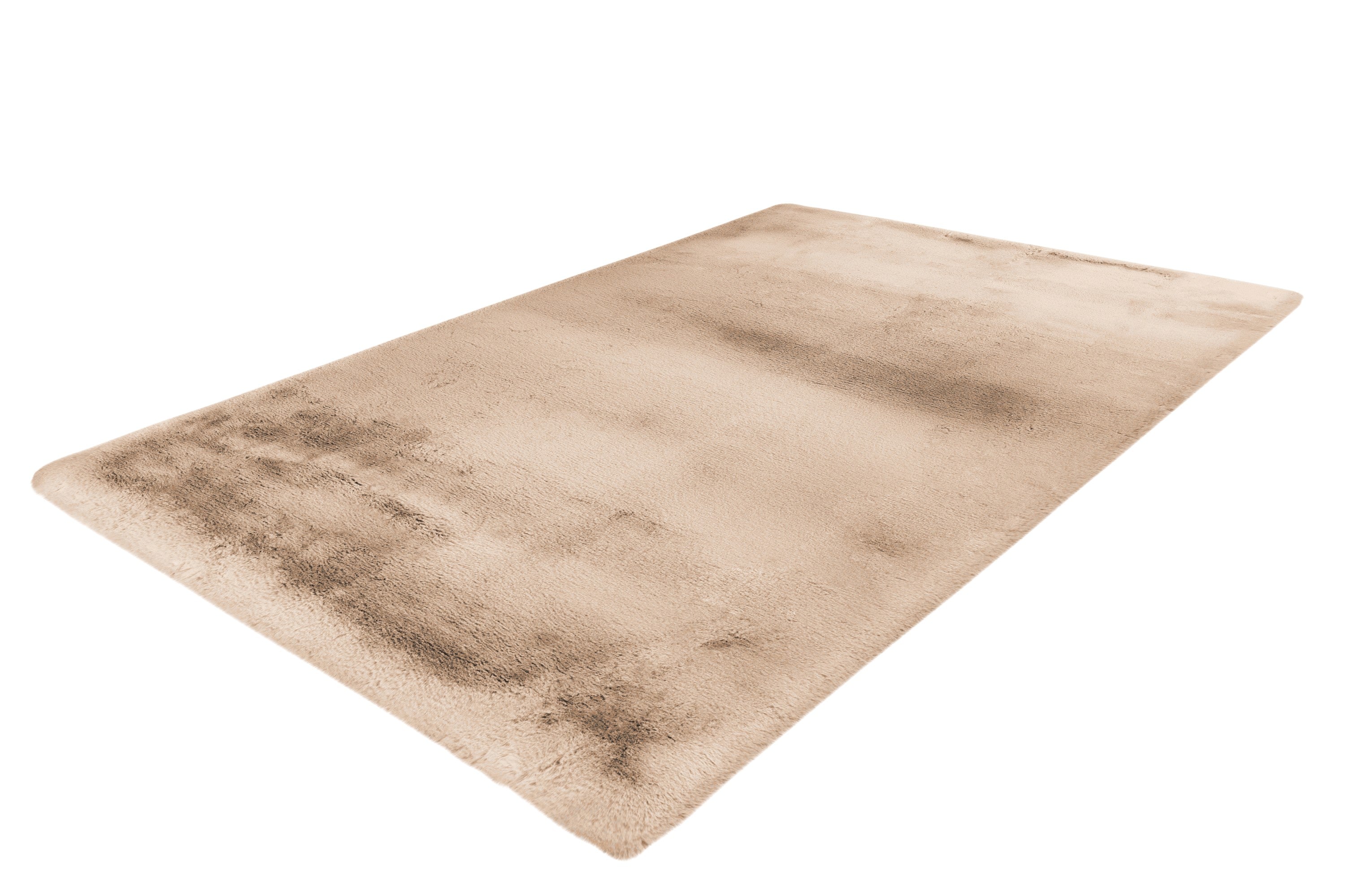 Bovenaanzicht van het rechthoekige vloerkleed in een zachte beige kleur