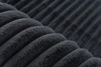 Close-up van zachte vezels van antraciet Lushlyn vloerkleed met luxe uitstraling
