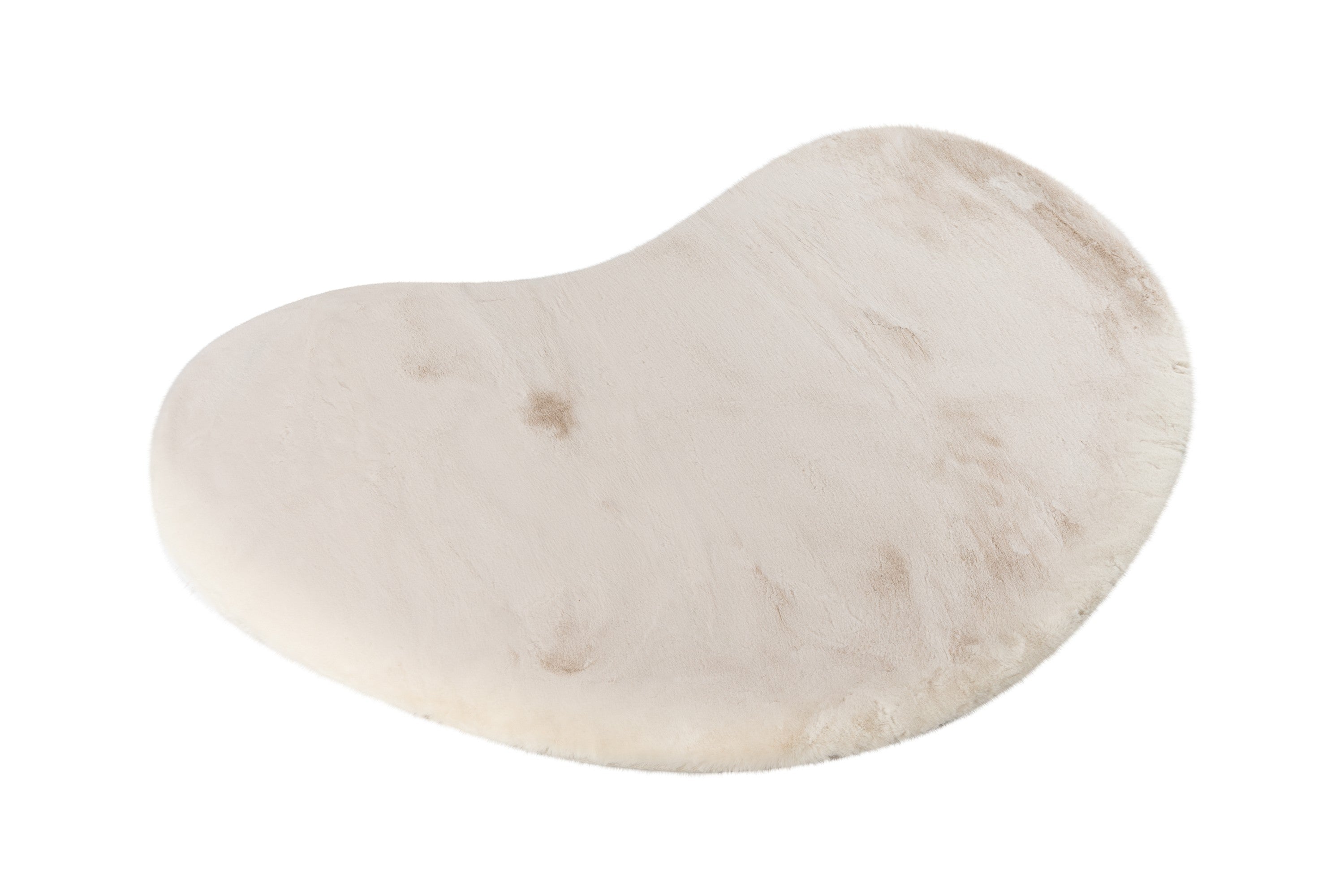 Bovenaanzicht van het vloerkleed in ivoorkleur uit de Maan collectie met golvende contouren