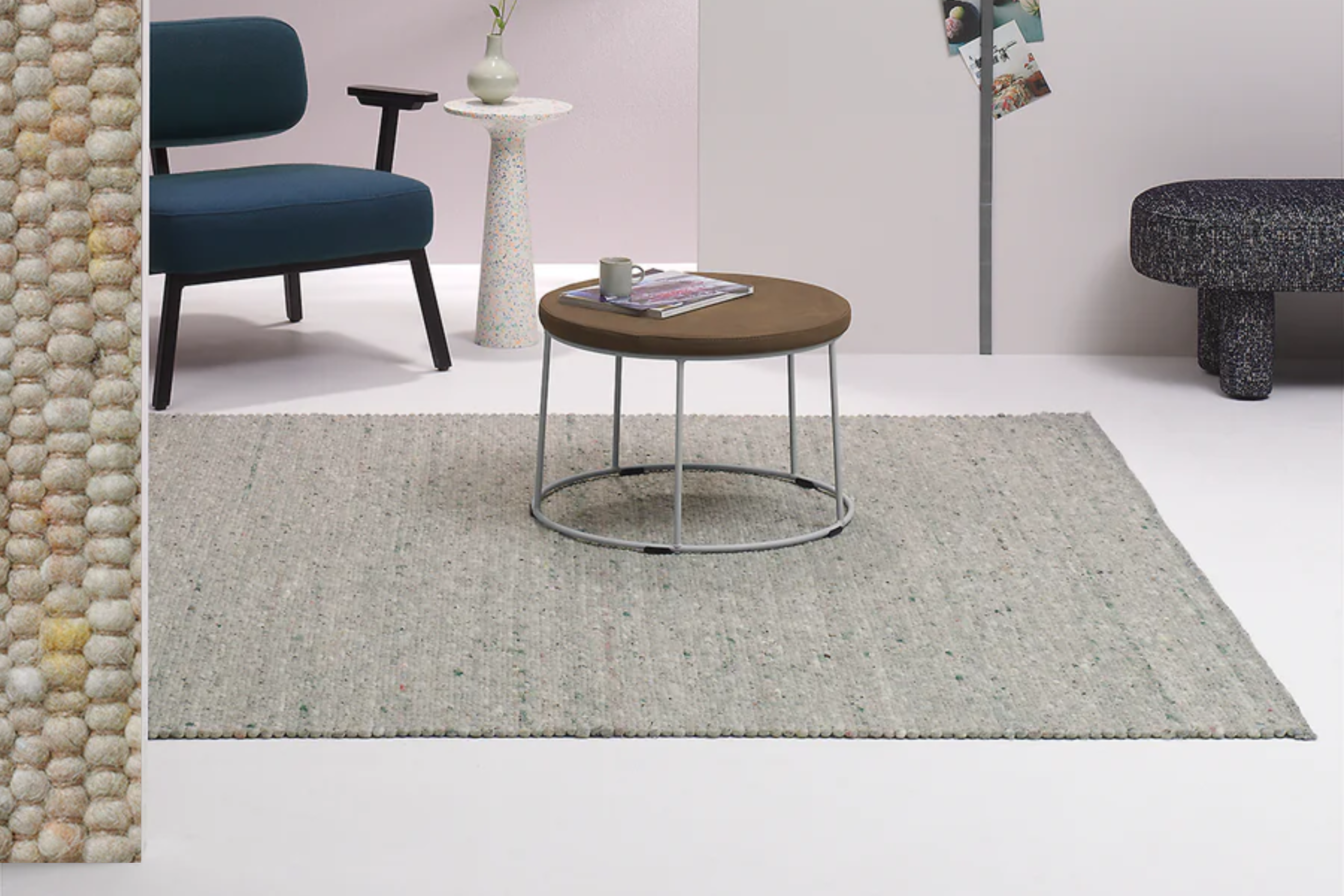 Zone Licht Oker – hoogpolig vloerkleed van wol