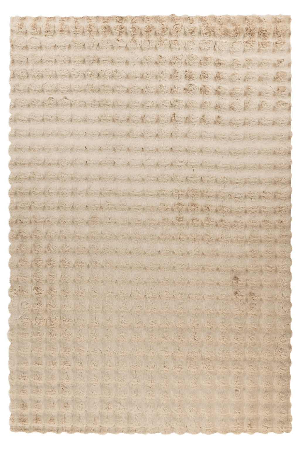 Beige Softedge vloerkleed mooi uitgespreid op een lichte houten vloer